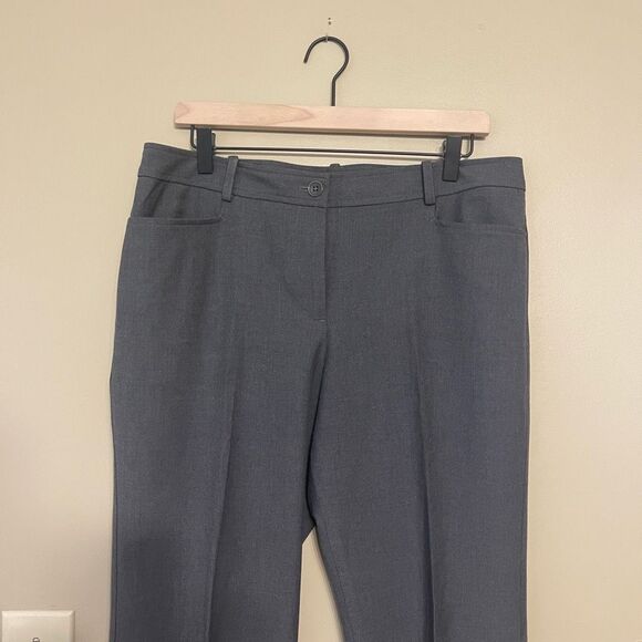 Talbots Womens Grey Pleated Wool Blend Signature Straight Dress Pant Petite 12 - Picture 2 of 13